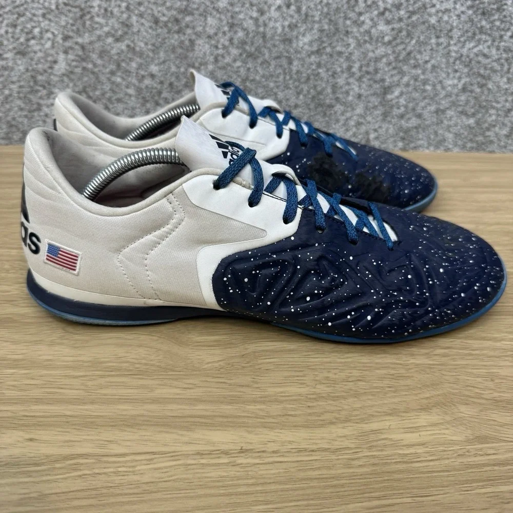 Adidas Shoes Men's Size 12.5 Court X 15.2‎ Collegiate Navy White USA Flag AQ2523